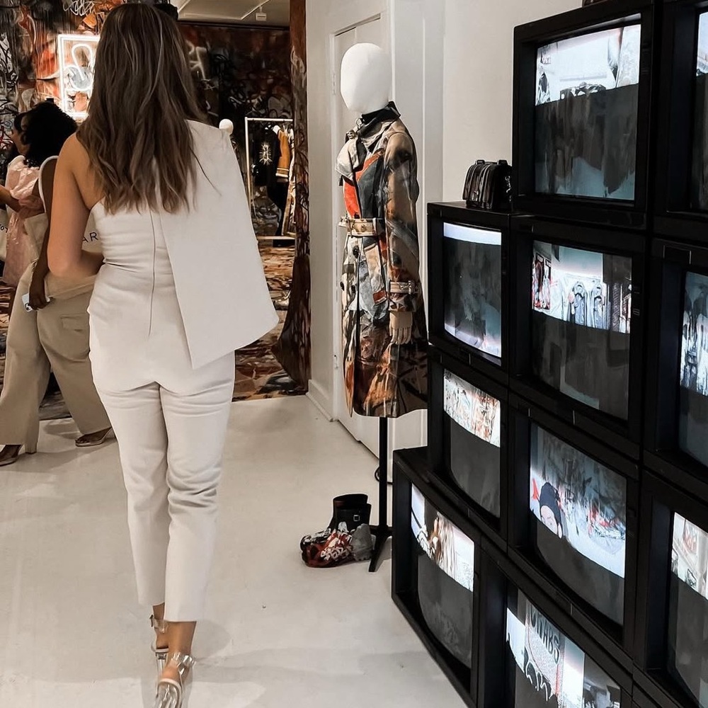 Lavish Alice Nude/Sandy Beige Strapless One-Shoulder Cape Jumpsuit with